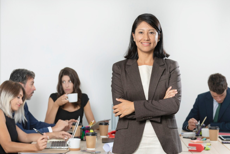 Women entrepreneurs presenting business ideas